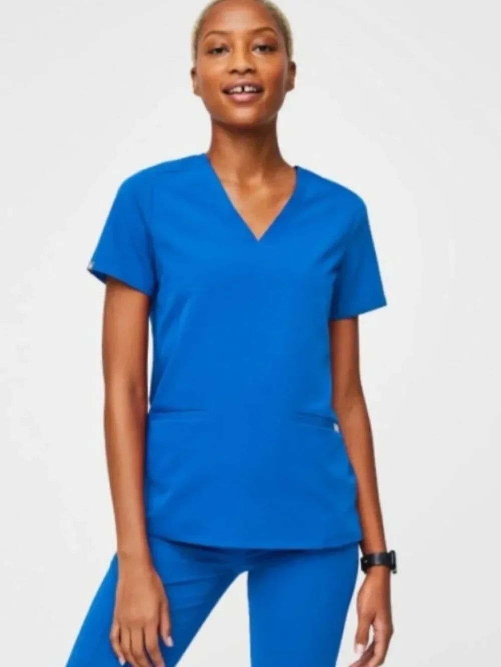 Like New! FIGS Casma Three-Pocket Scrub Top Turquoise Blue S